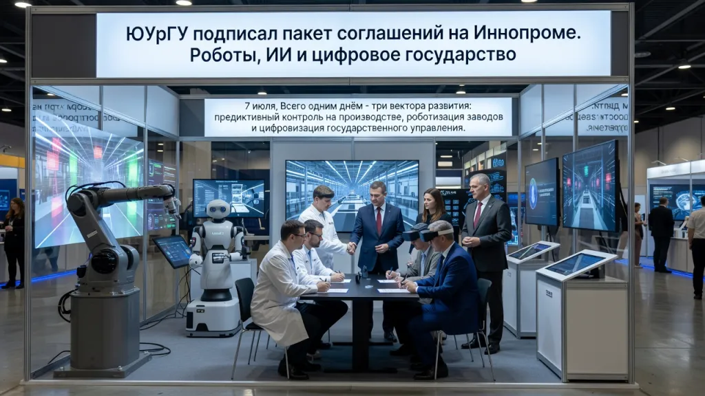 ЮУрГУ подписал пакет соглашений на Иннопроме. Роботы, ИИ и цифровое государство